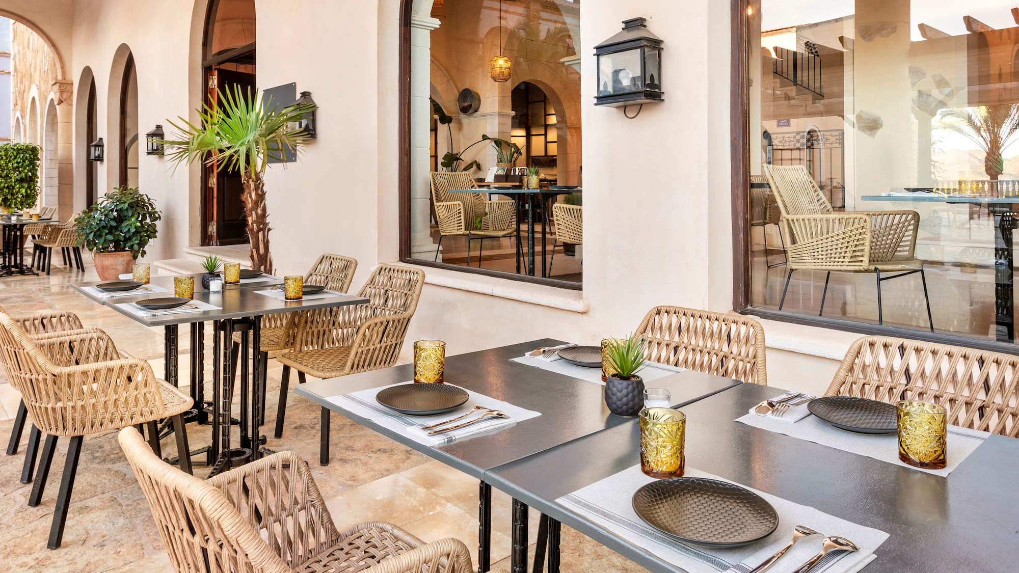 a table set up for a meal
