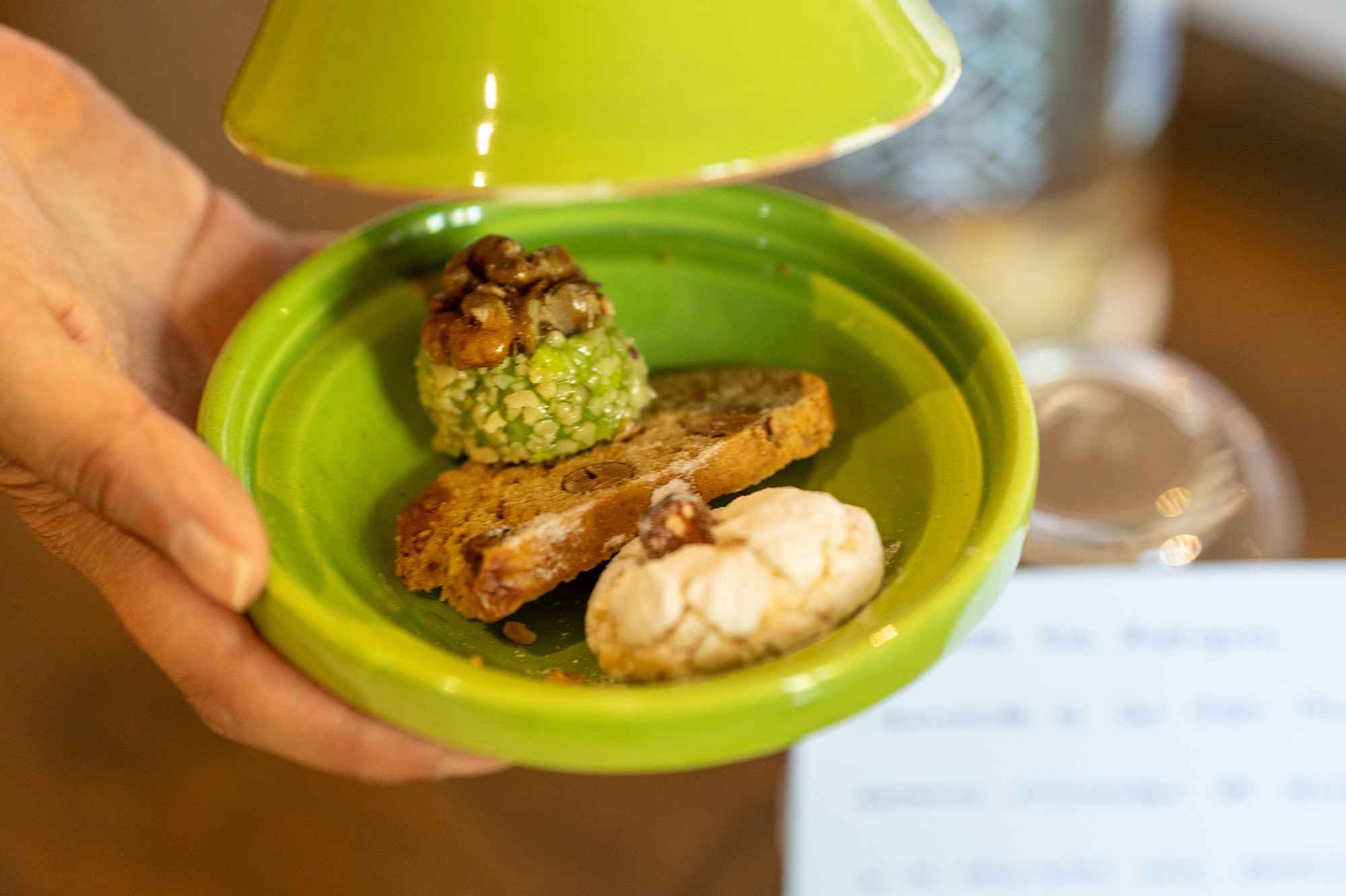a hand holding a plate of food
