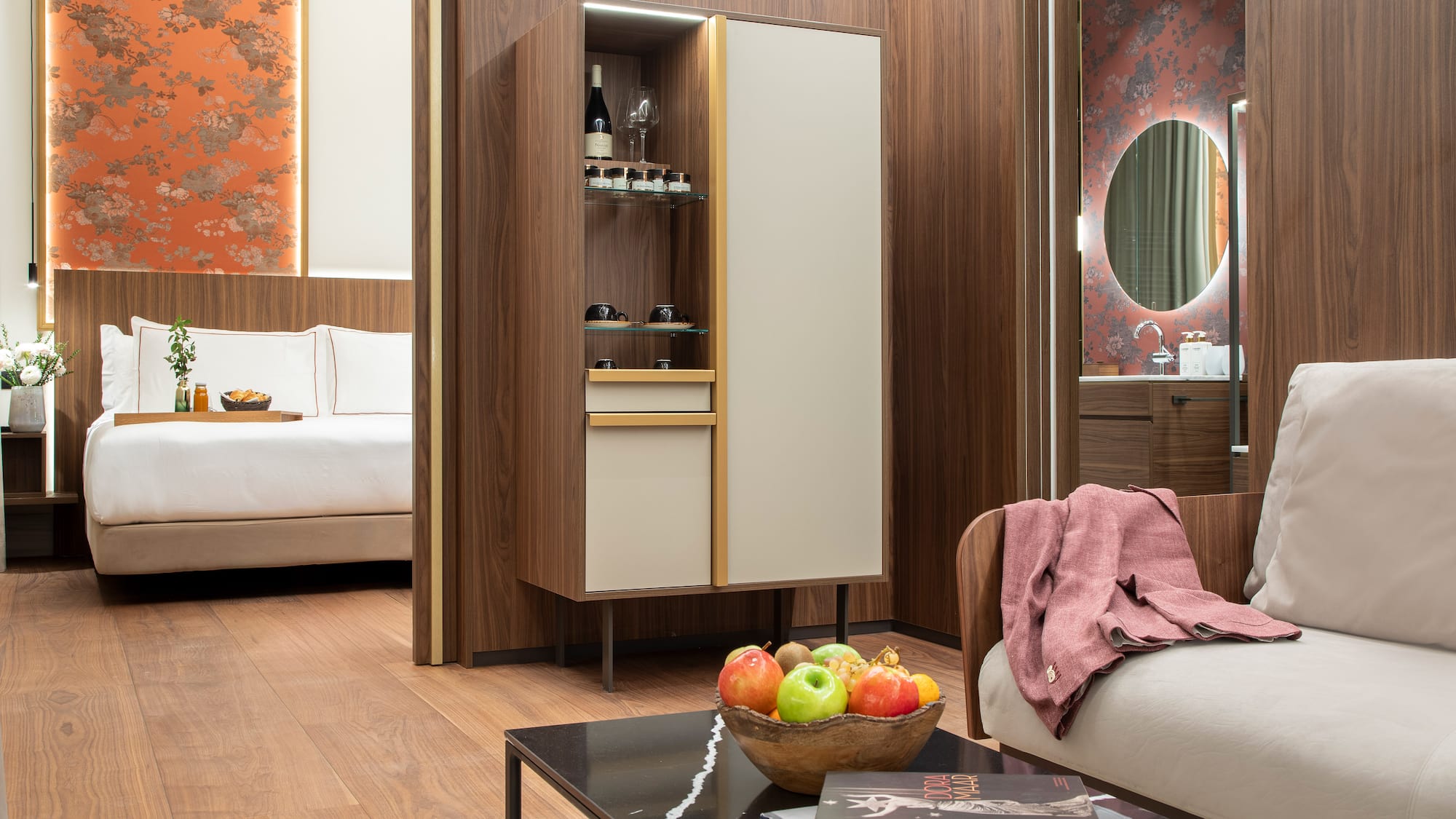 a room with a bed and a couch