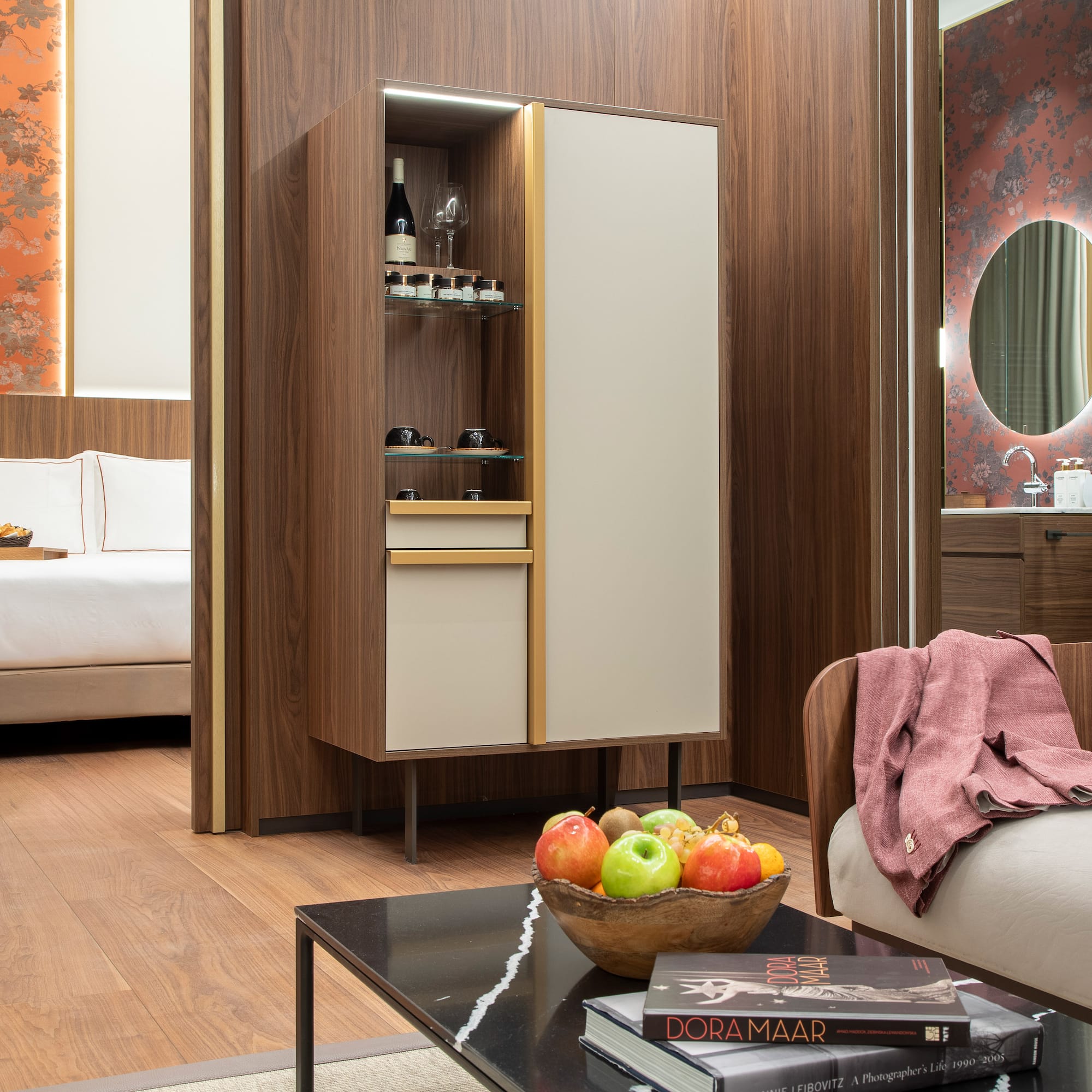 a room with a bed and a couch