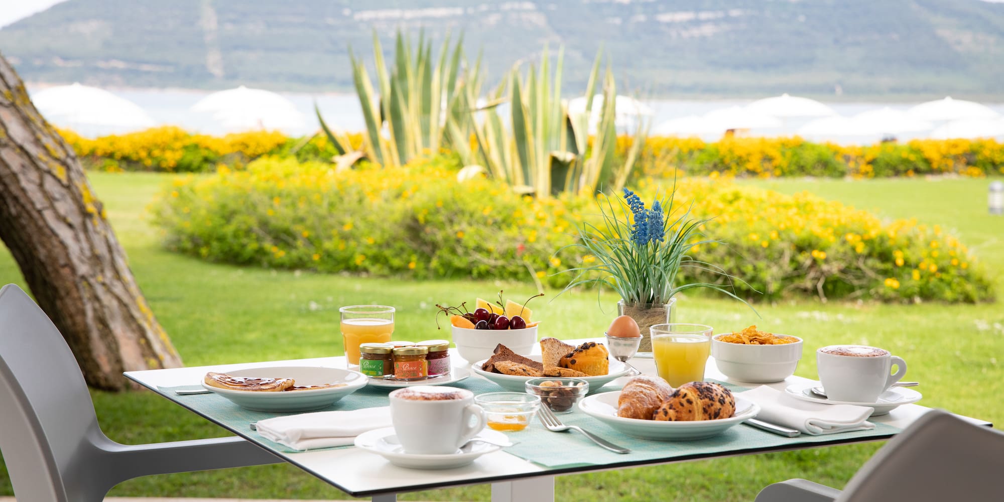 a table with food on it