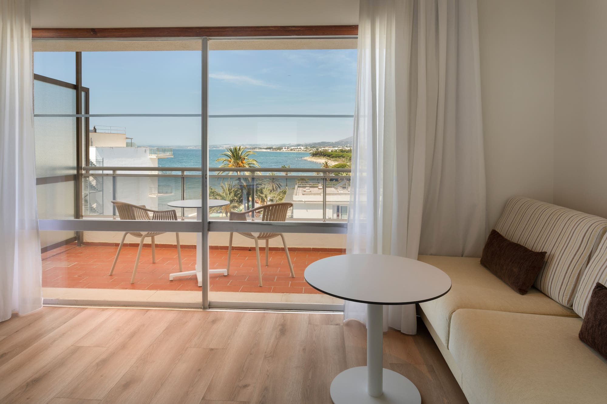 a room with a couch and a table