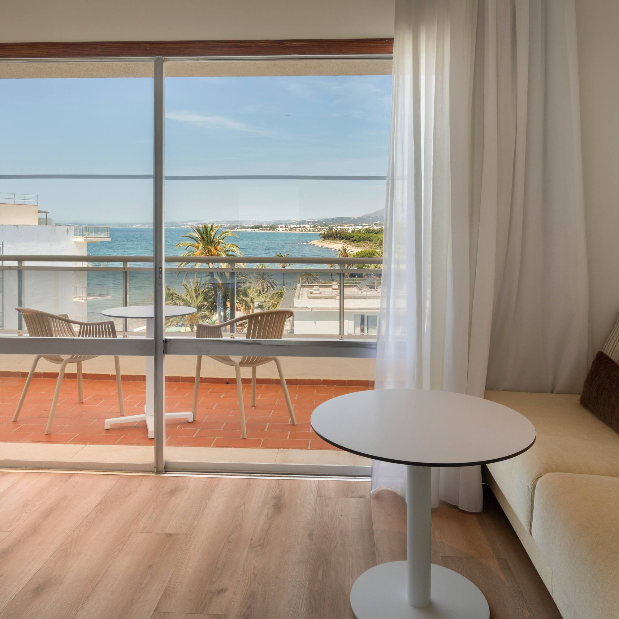 a room with a couch and a table