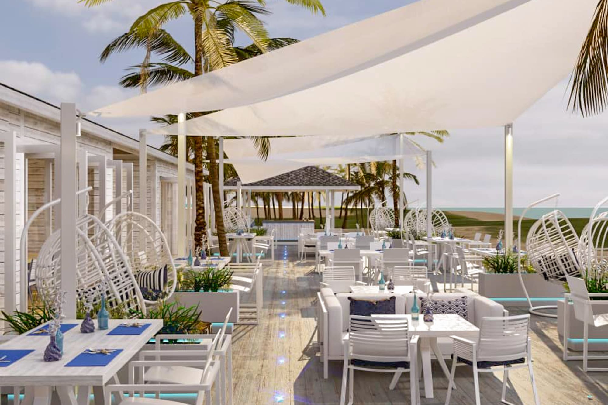 a restaurant with tables and chairs