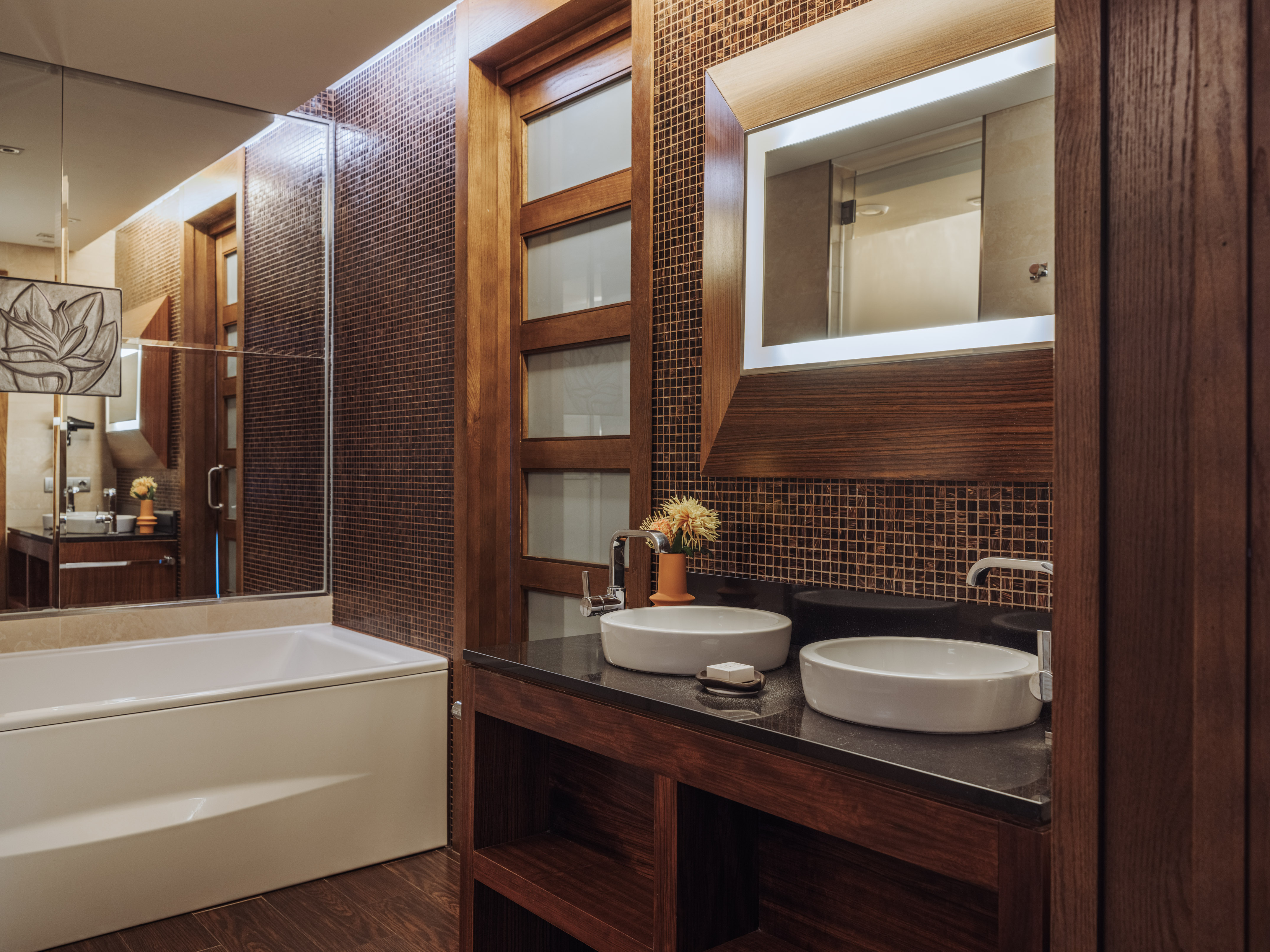 a bathroom with a sink and a bathtub