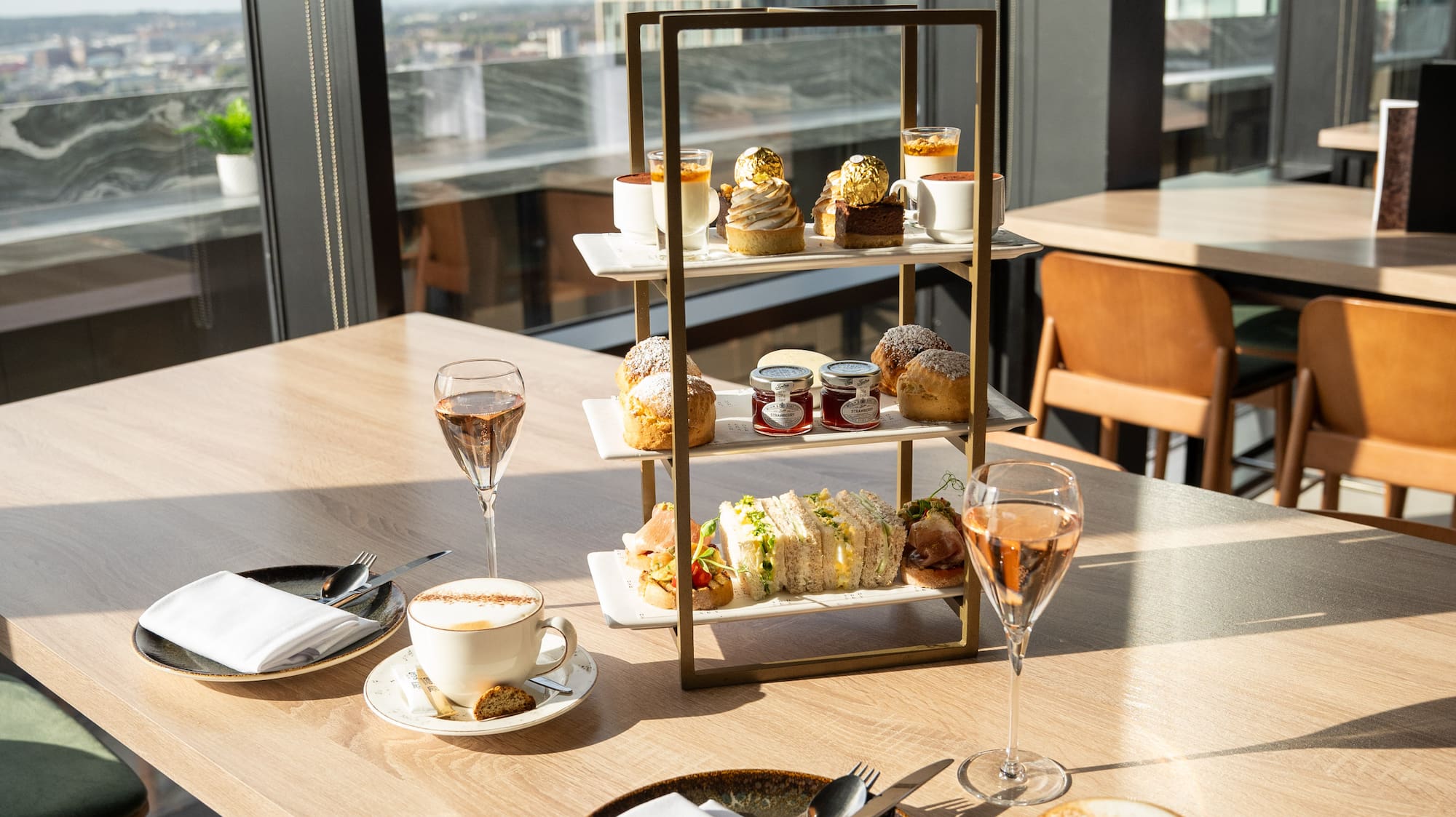 a table with food on it