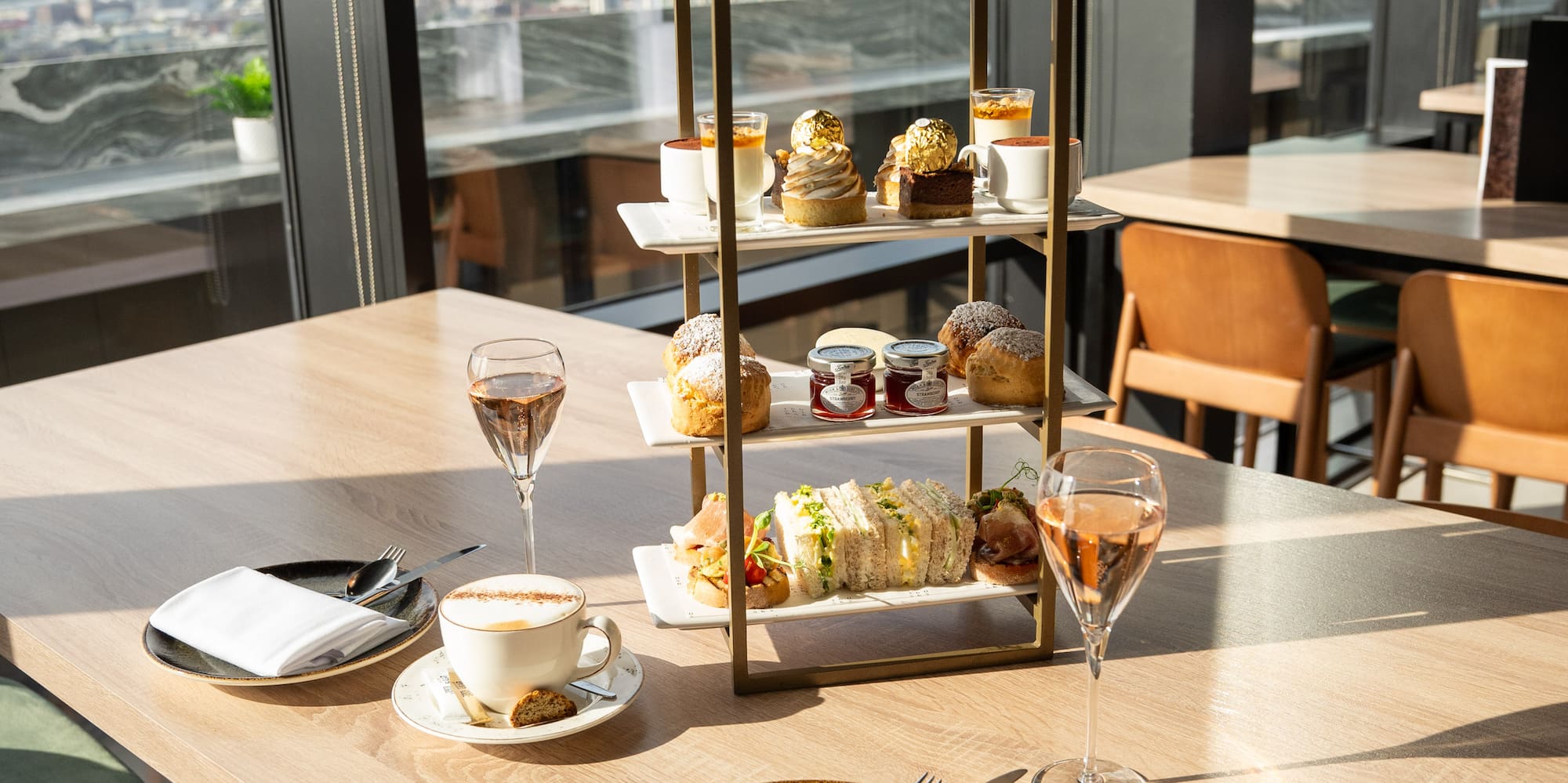 a table with food on it