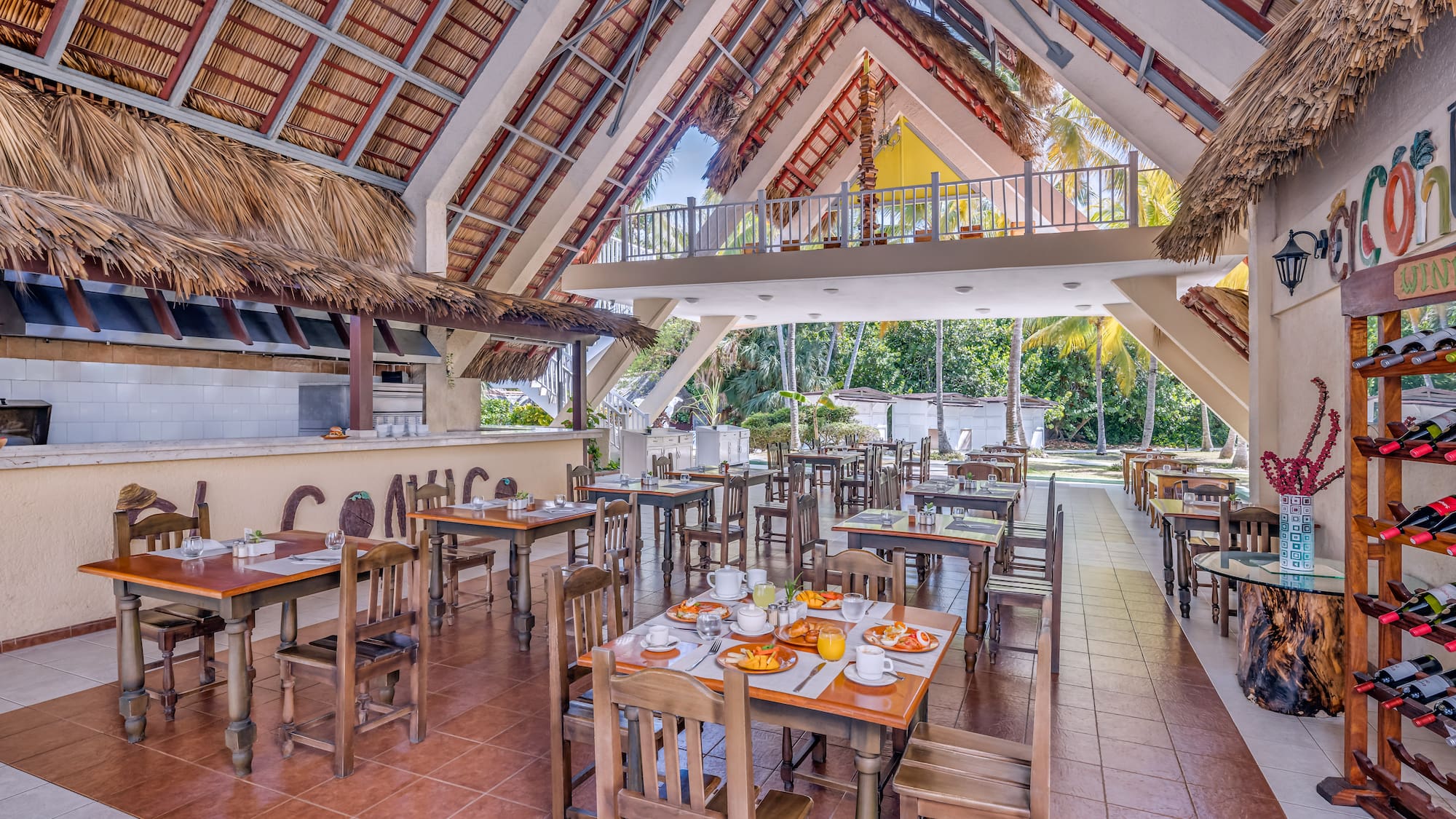 a restaurant with tables and chairs