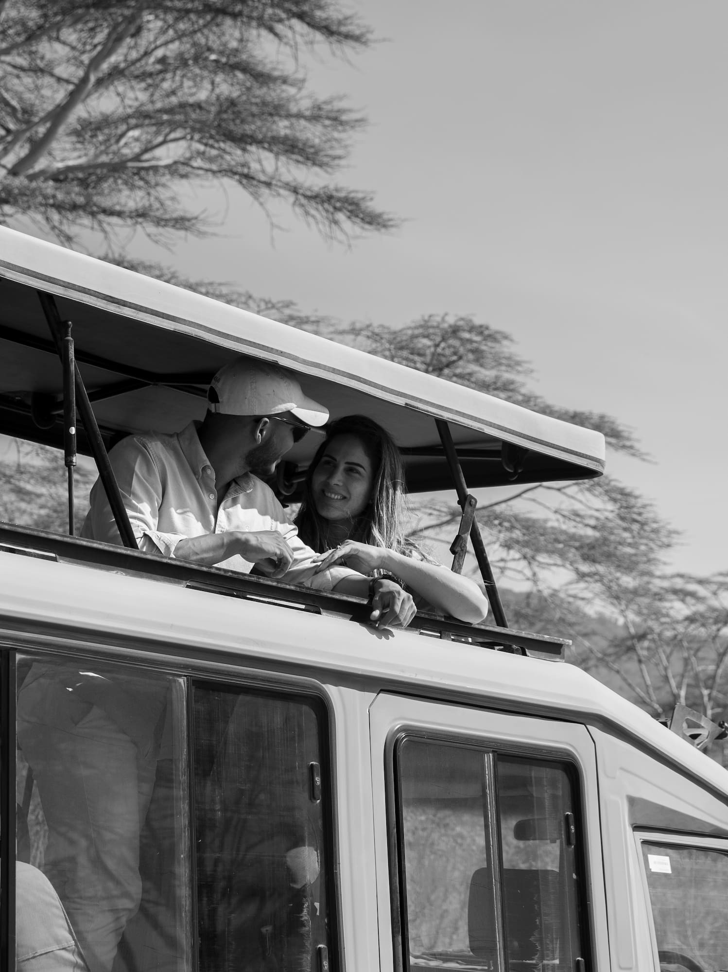 a man and woman on a vehicle