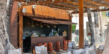 a hammocks on a patio