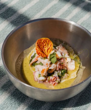 a bowl of food on a table