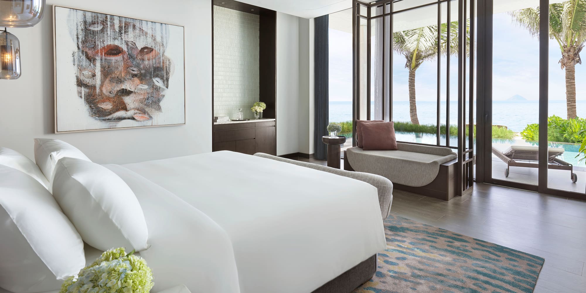 a room with a bed and a couch