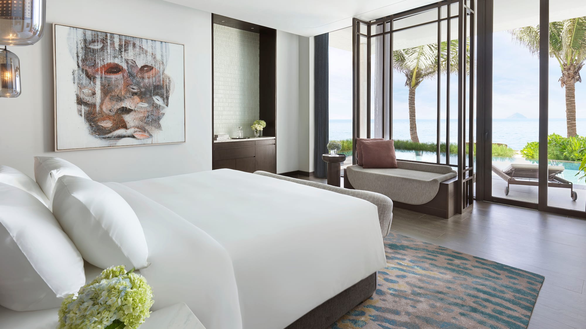 a room with a bed and a couch