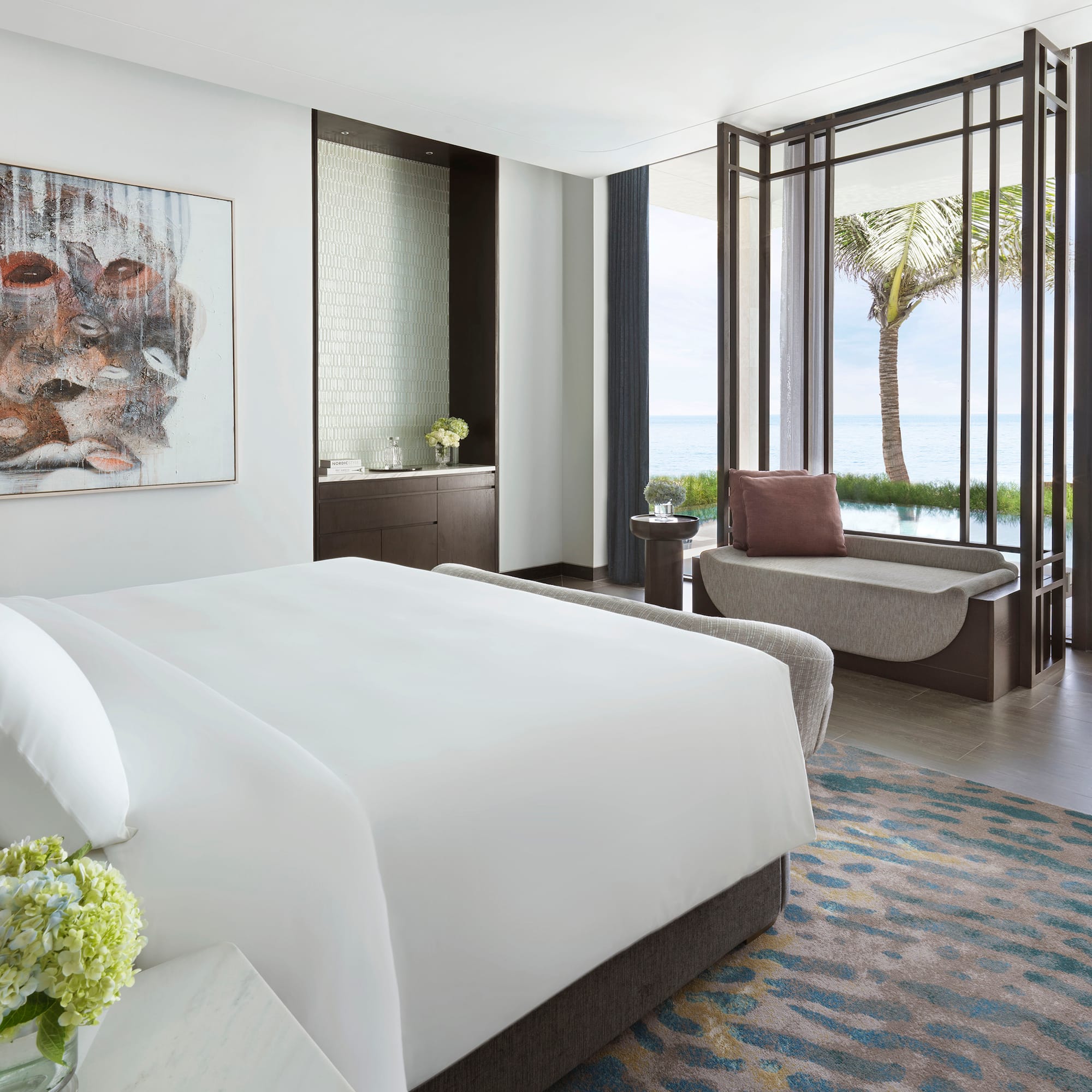 a room with a bed and a couch