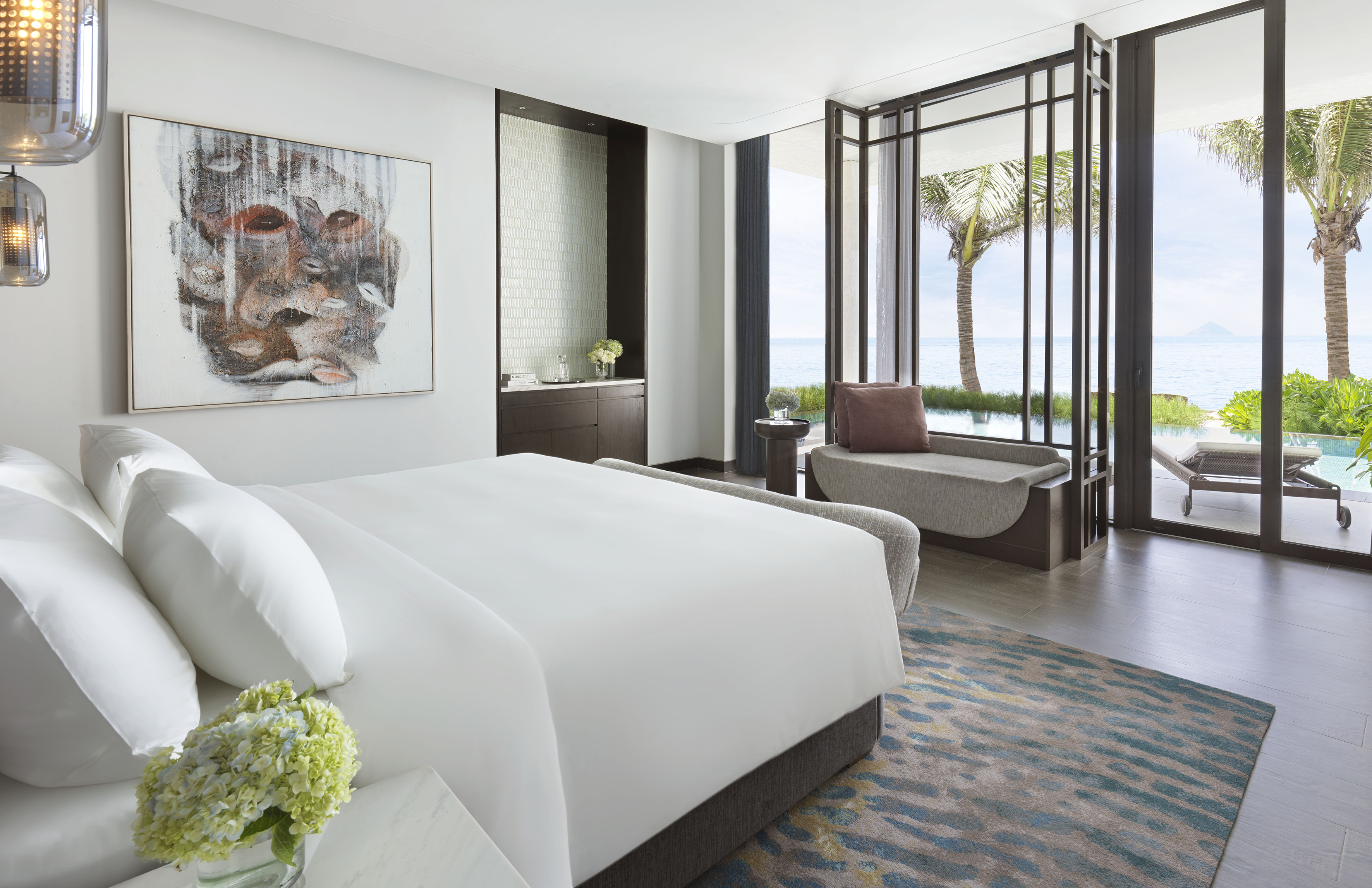 a room with a bed and a couch