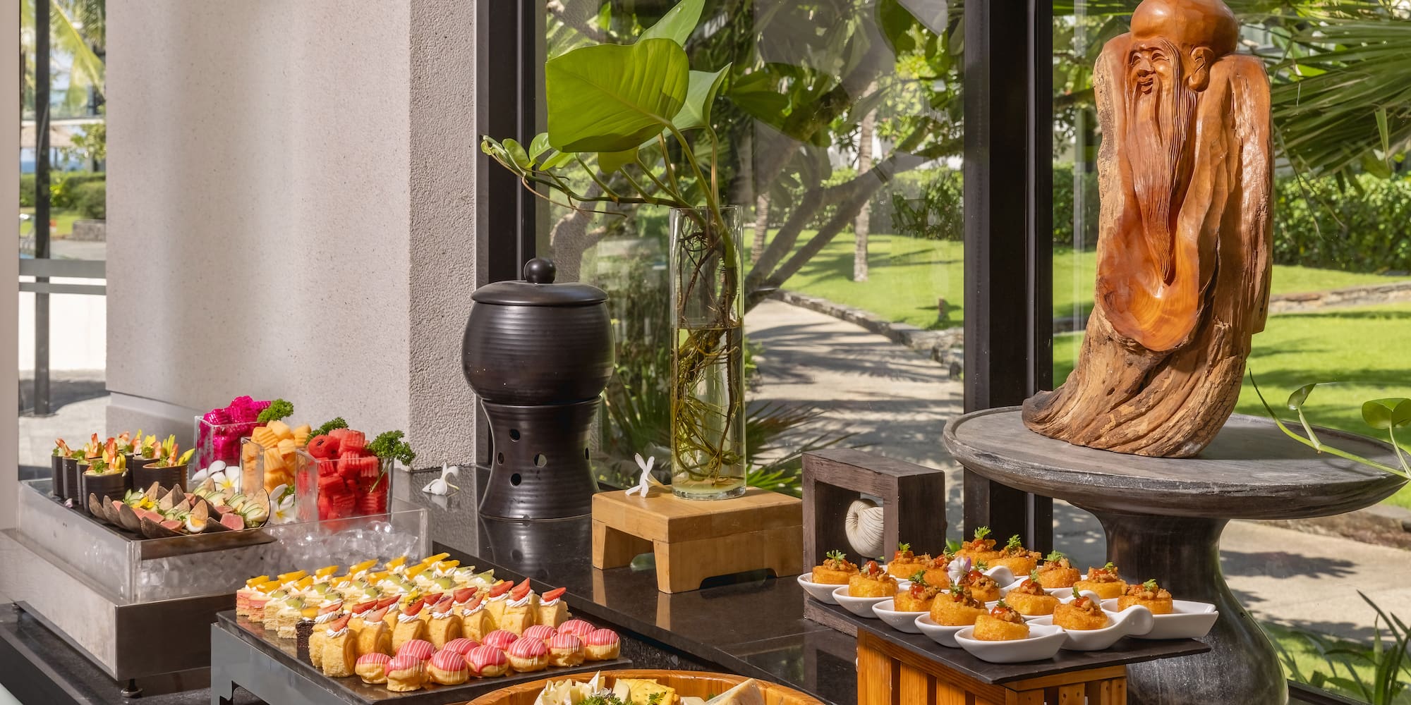 a table with food on it