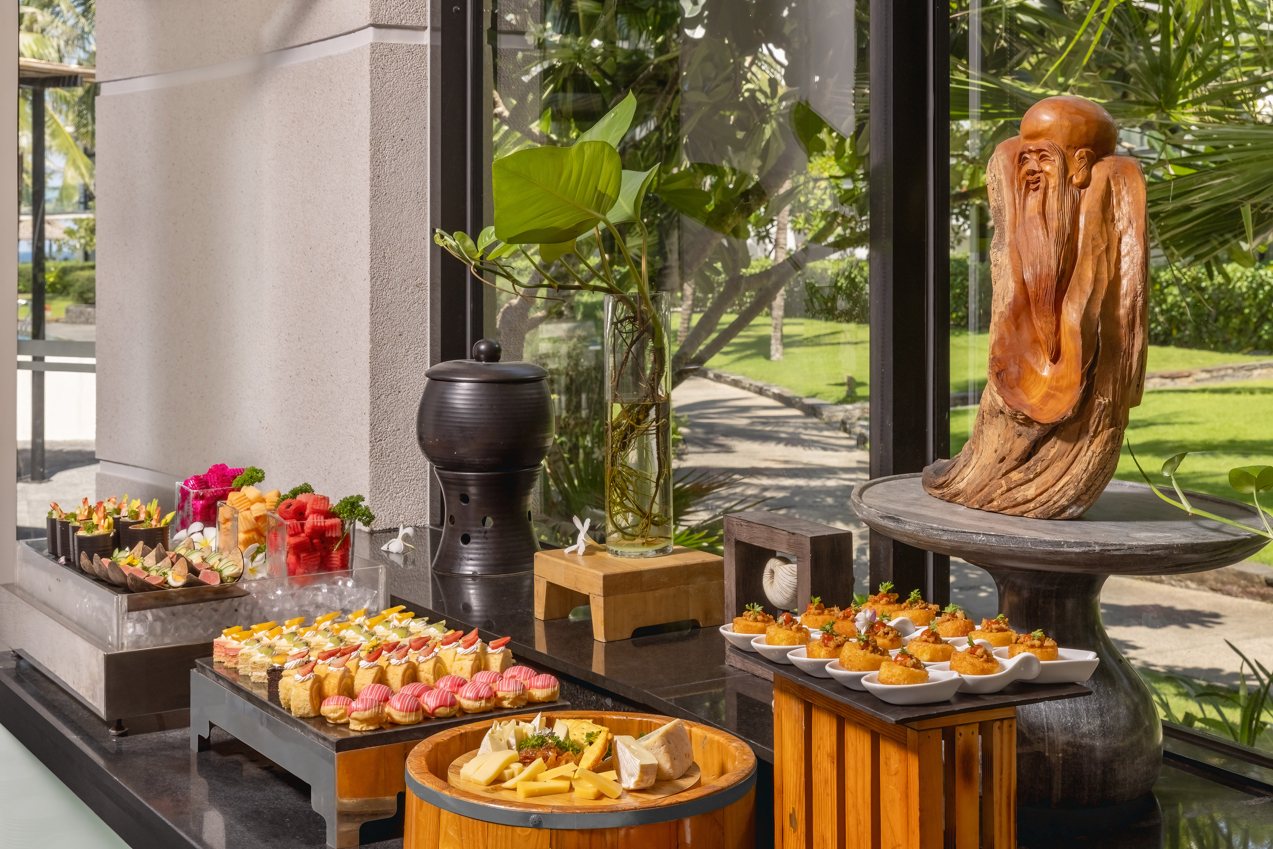a table with food on it