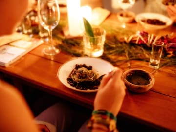 a plate of food on a table