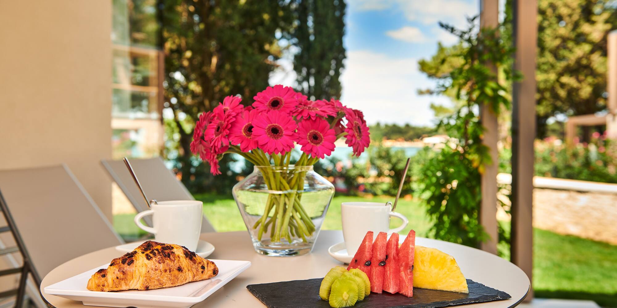 a table with food on it