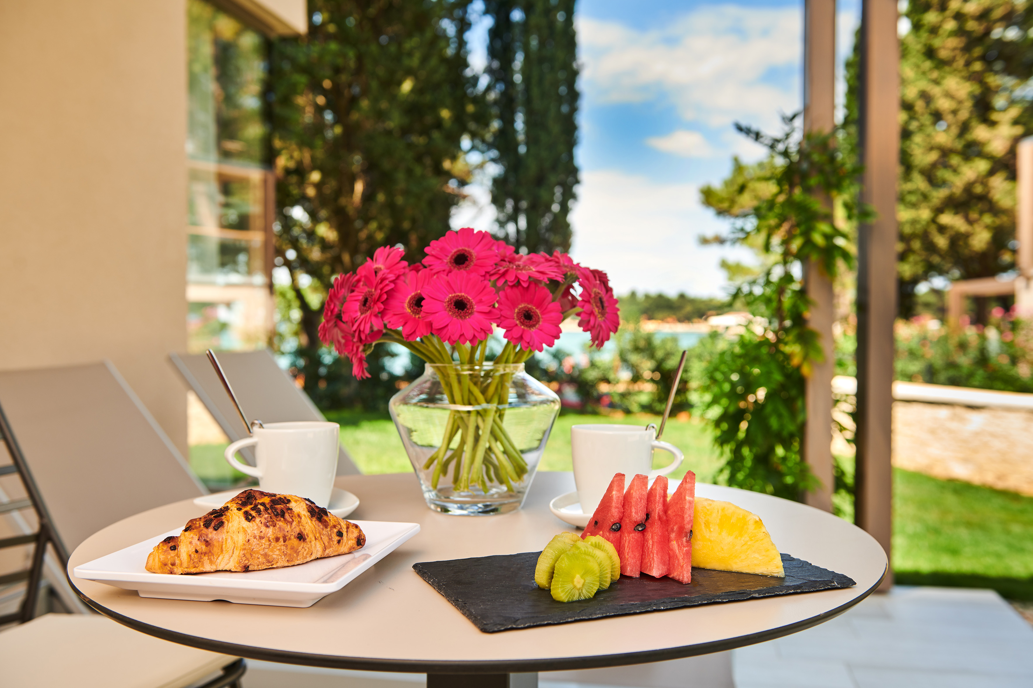 a table with food on it