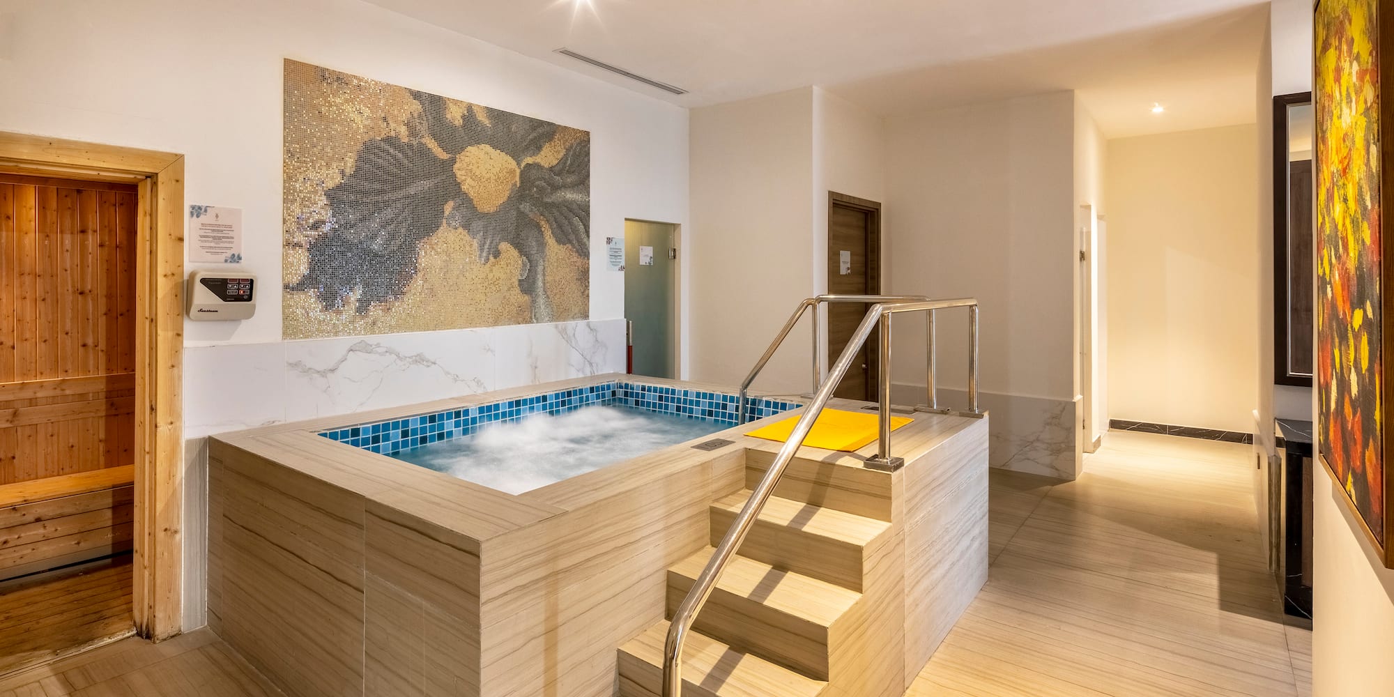 a hot tub inside a room