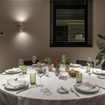 a table set for a dinner party