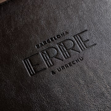 a black leather cover with text