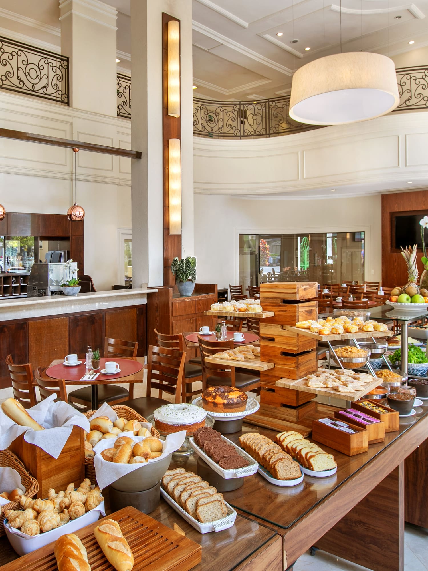 a large buffet with food on it