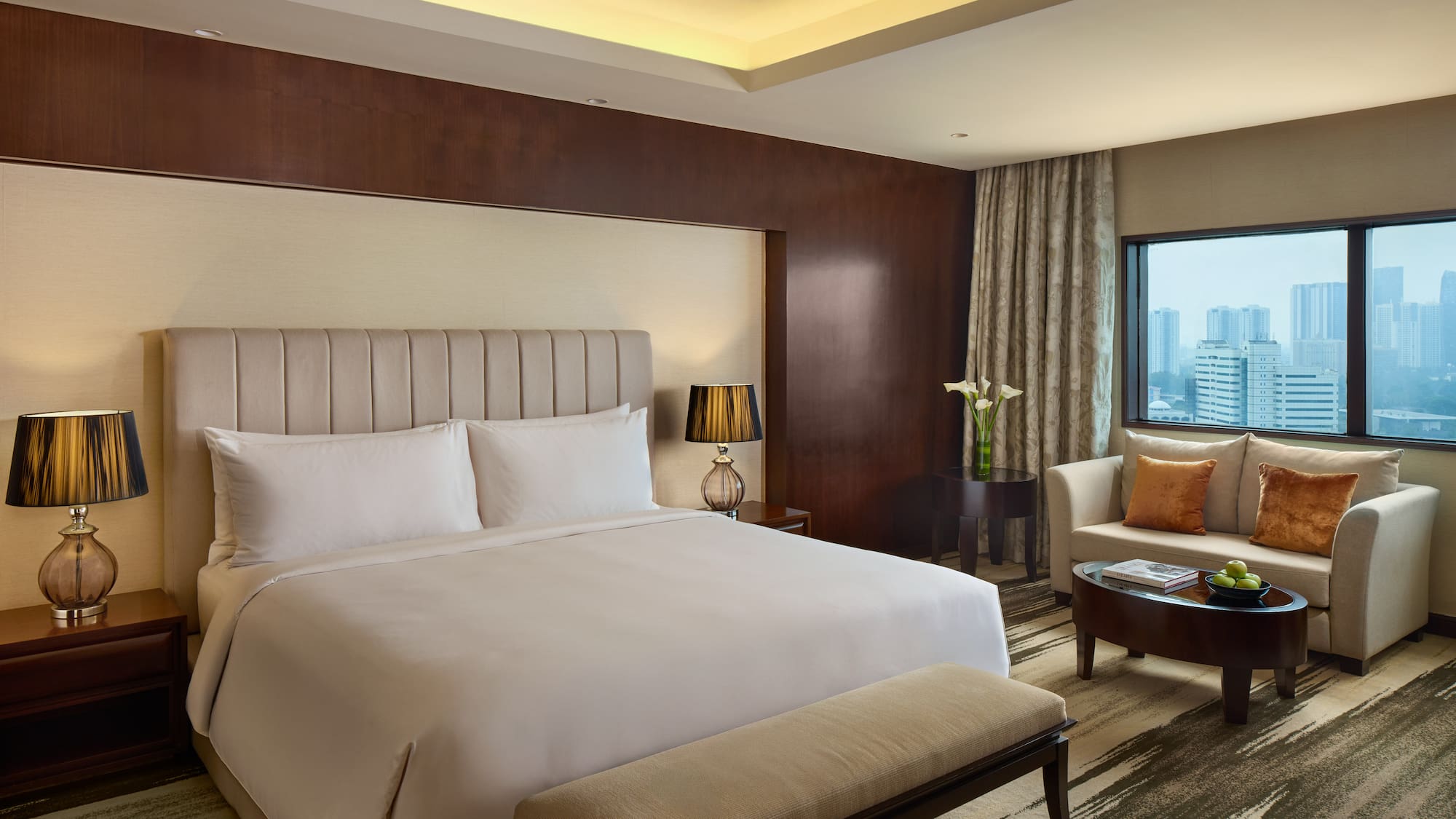 a room with a bed and a chair