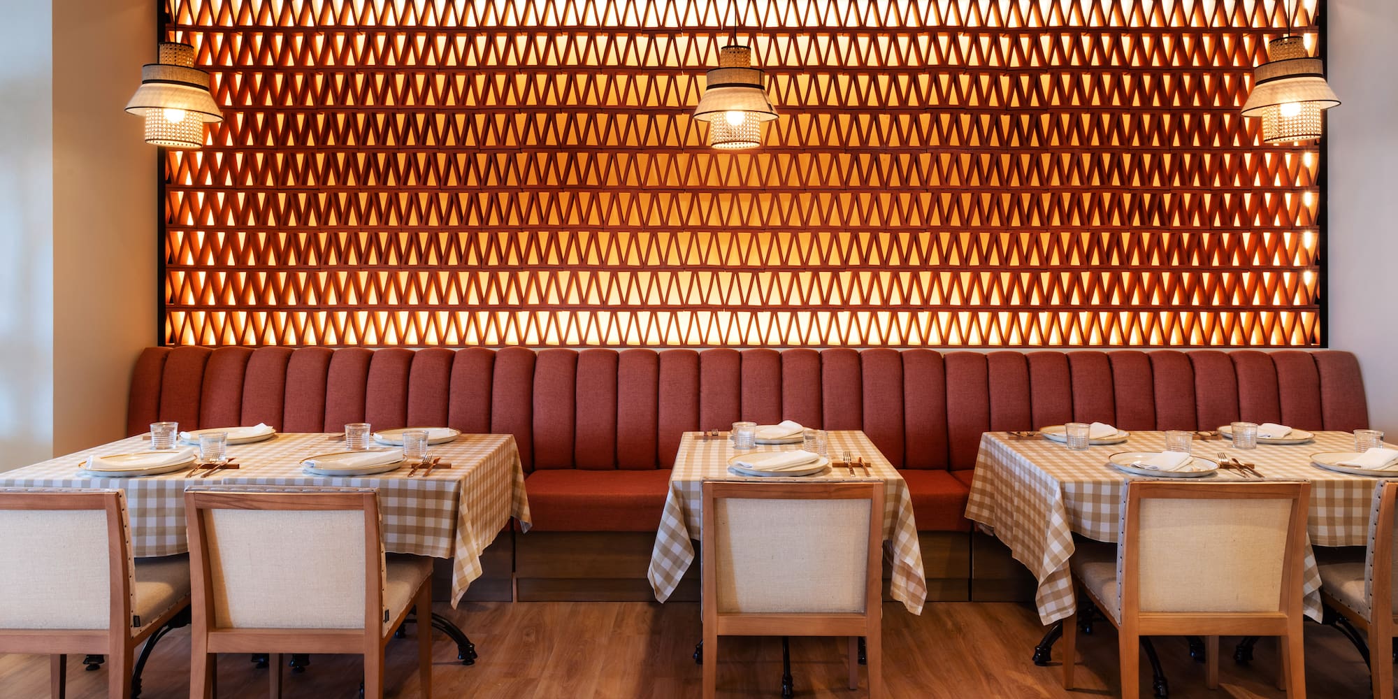 a table set up in a restaurant