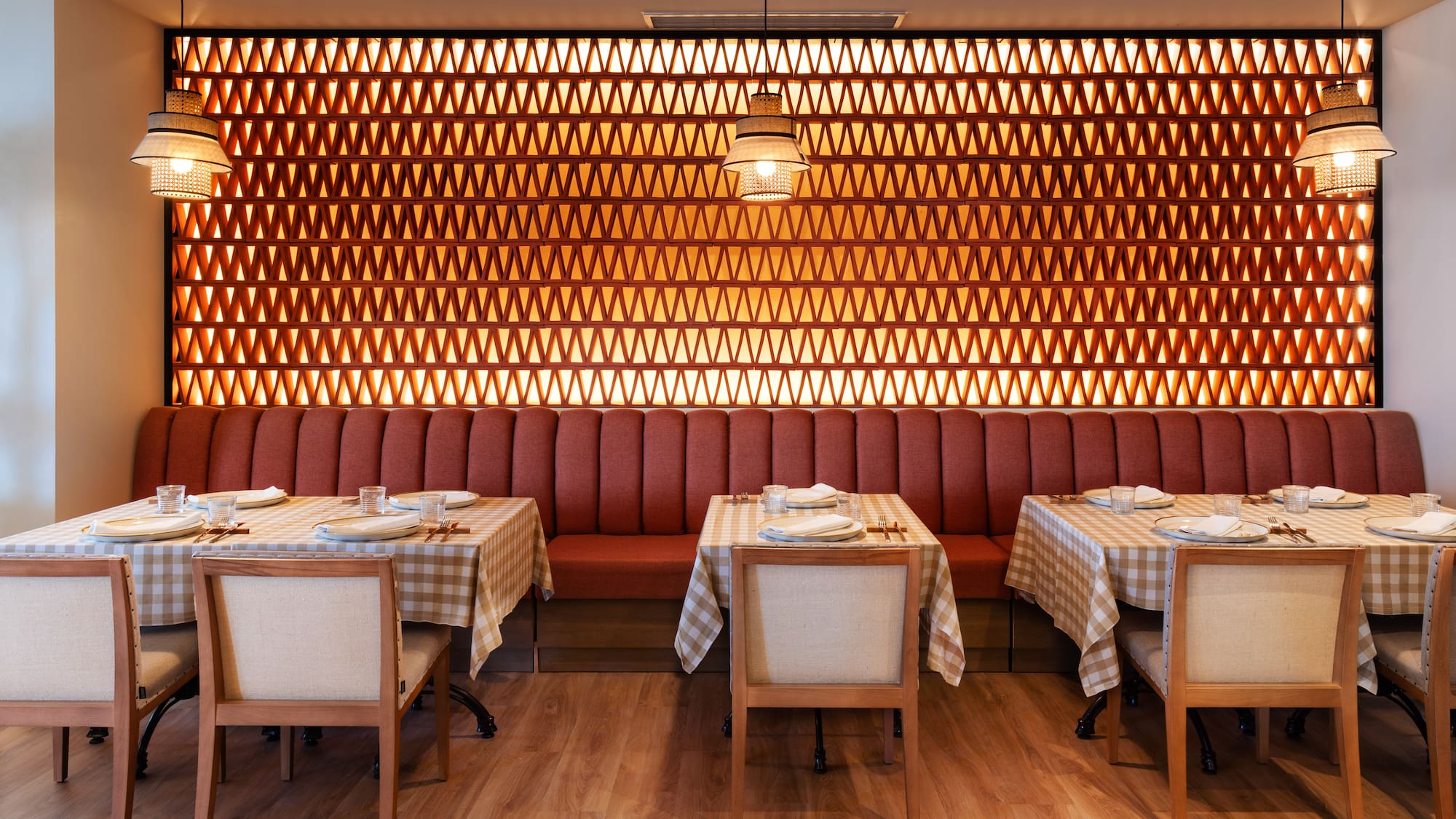 a table set up in a restaurant