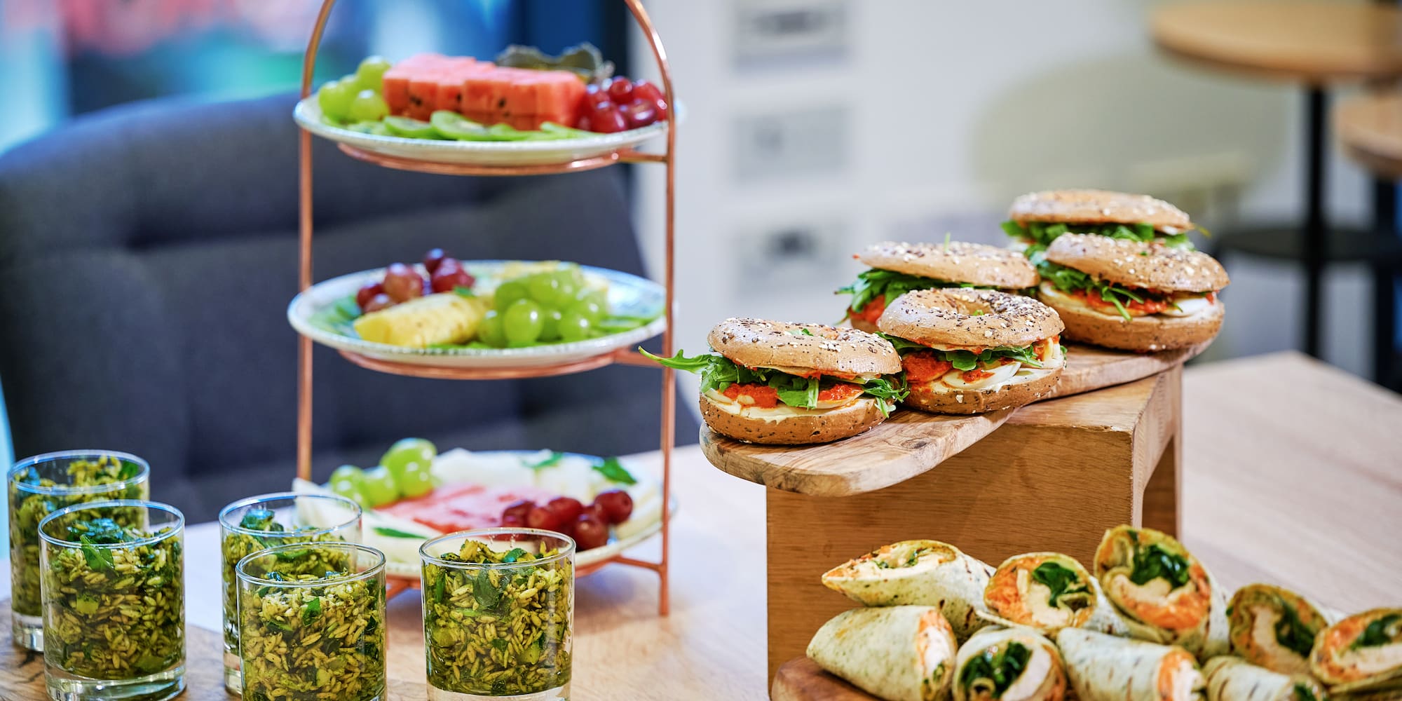 a table with food on it