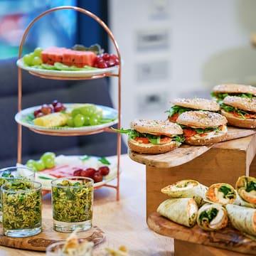 a table with food on it