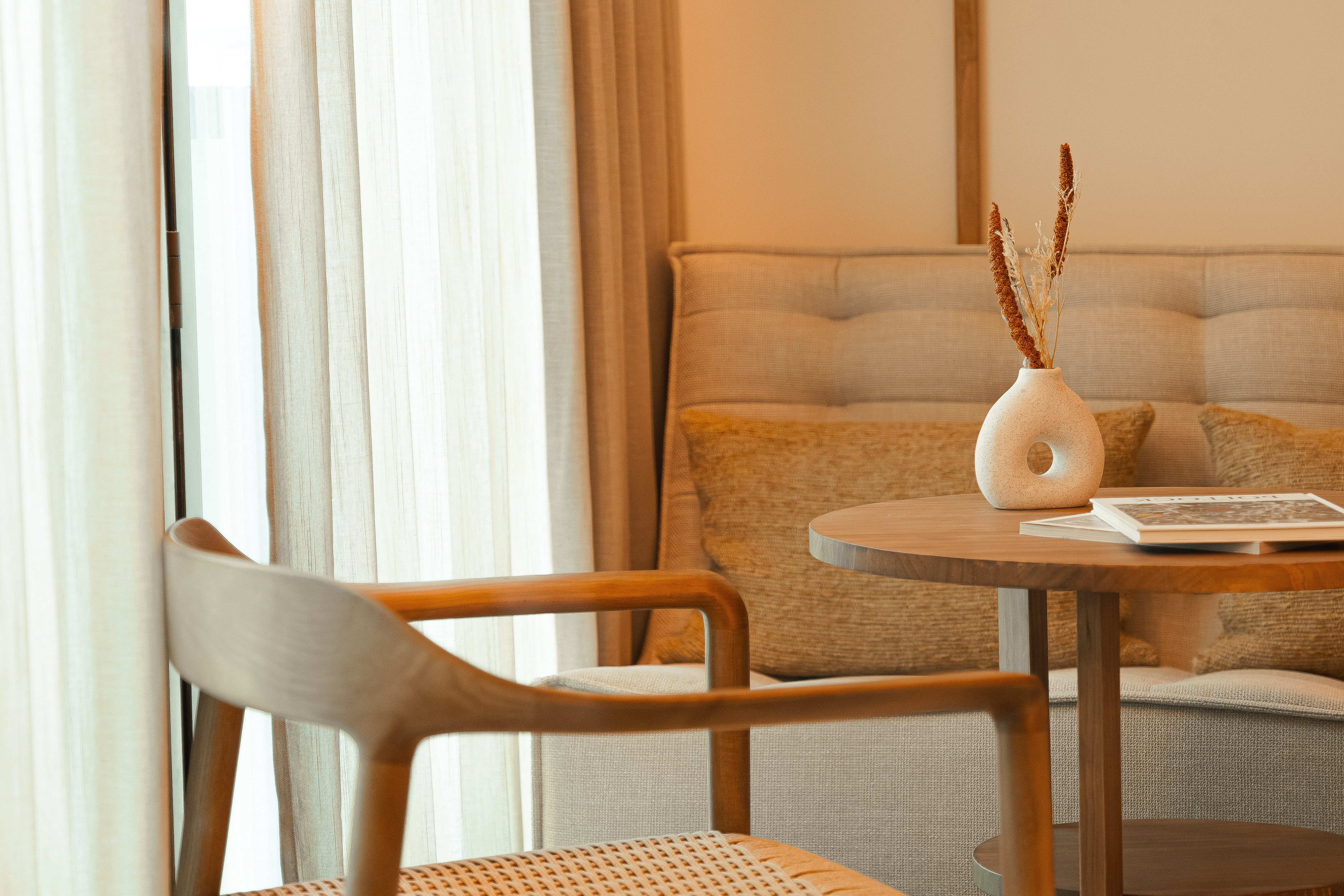 a room with a tv and a table