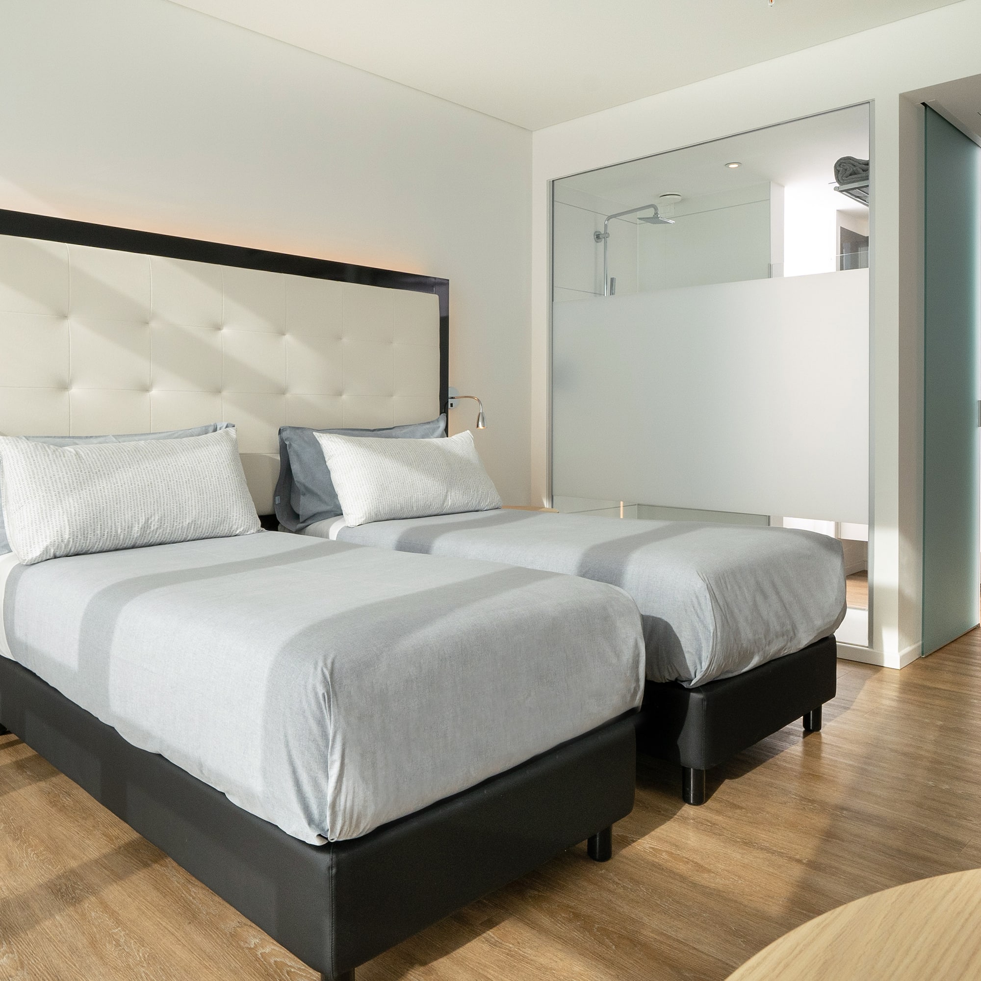 a room with two beds