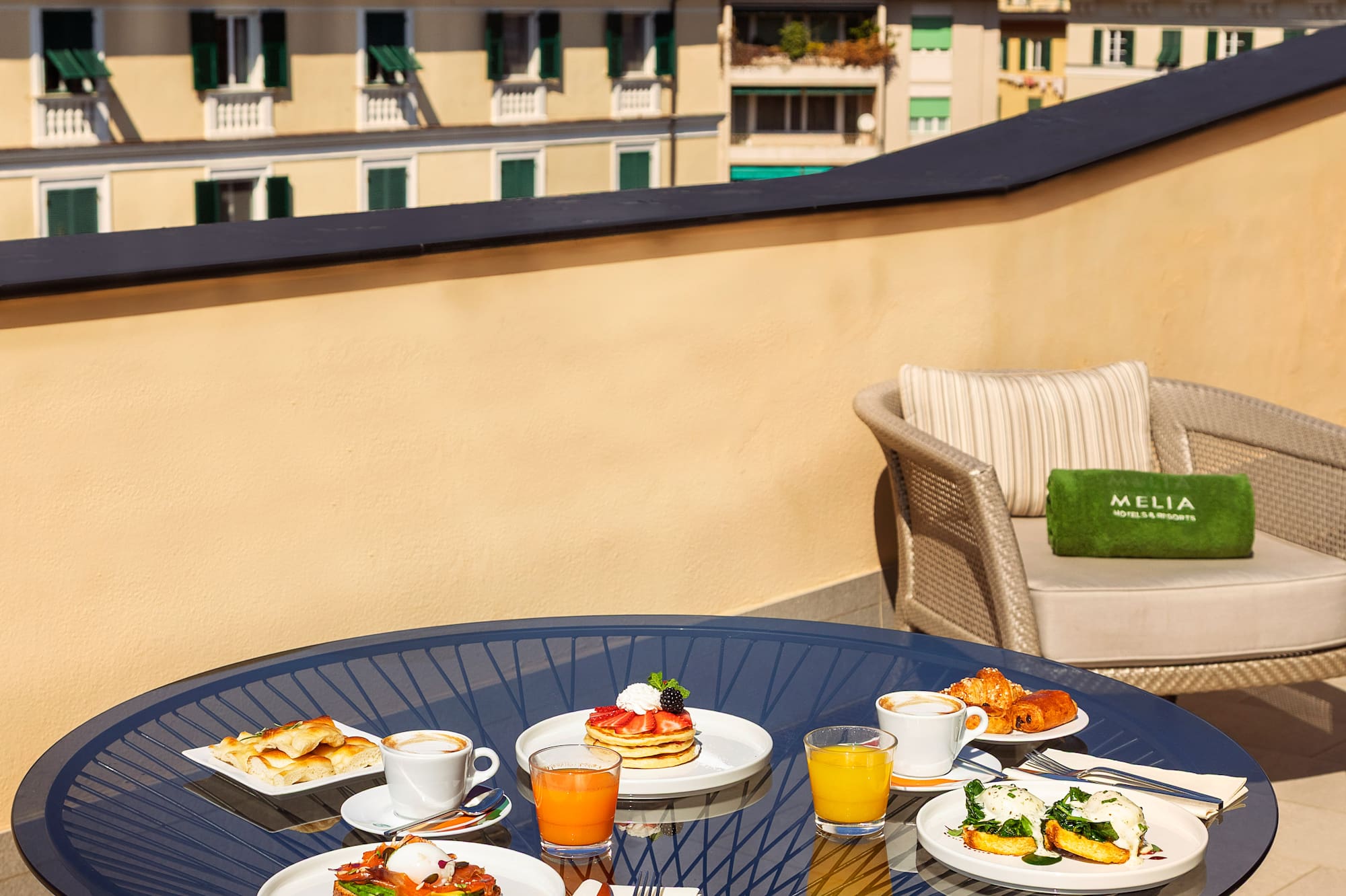 a table with food on it