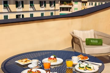 a table with food on it