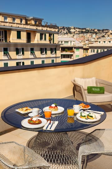 a table with food on it