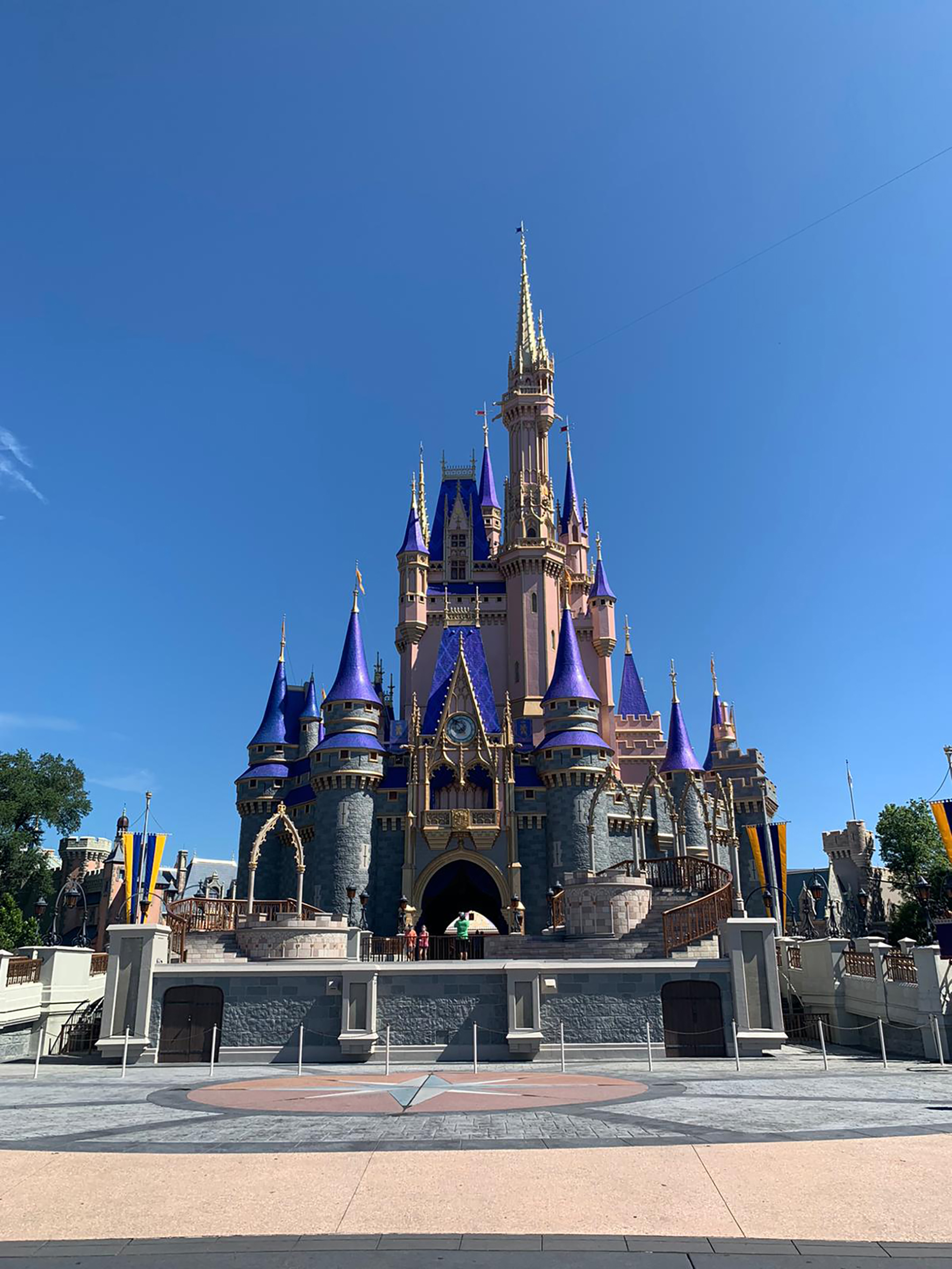 Cinderella Castle at Magic Kingdom, Walt Disney World with blue spires.