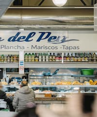 people at a food store