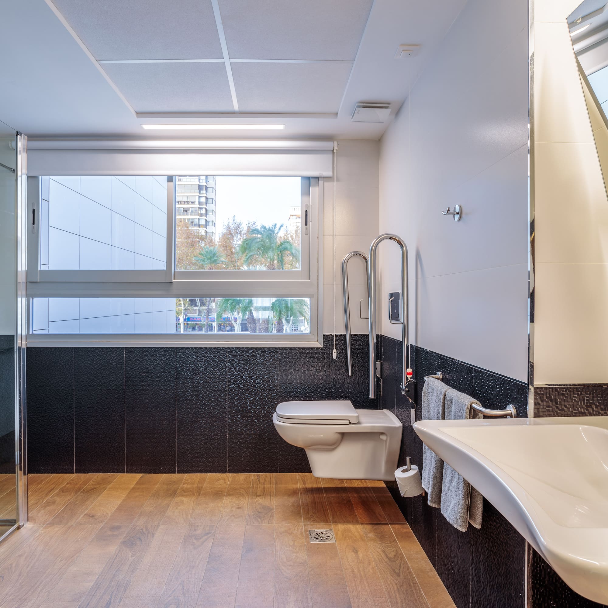 a bathroom with a sink and toilet