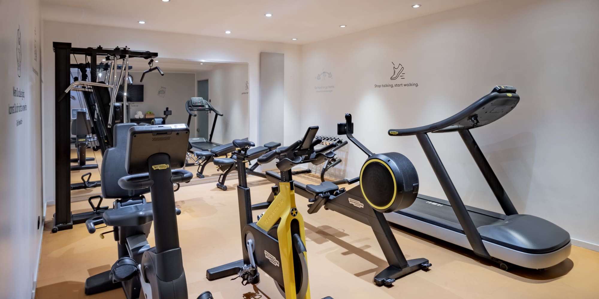 a room with exercise equipment