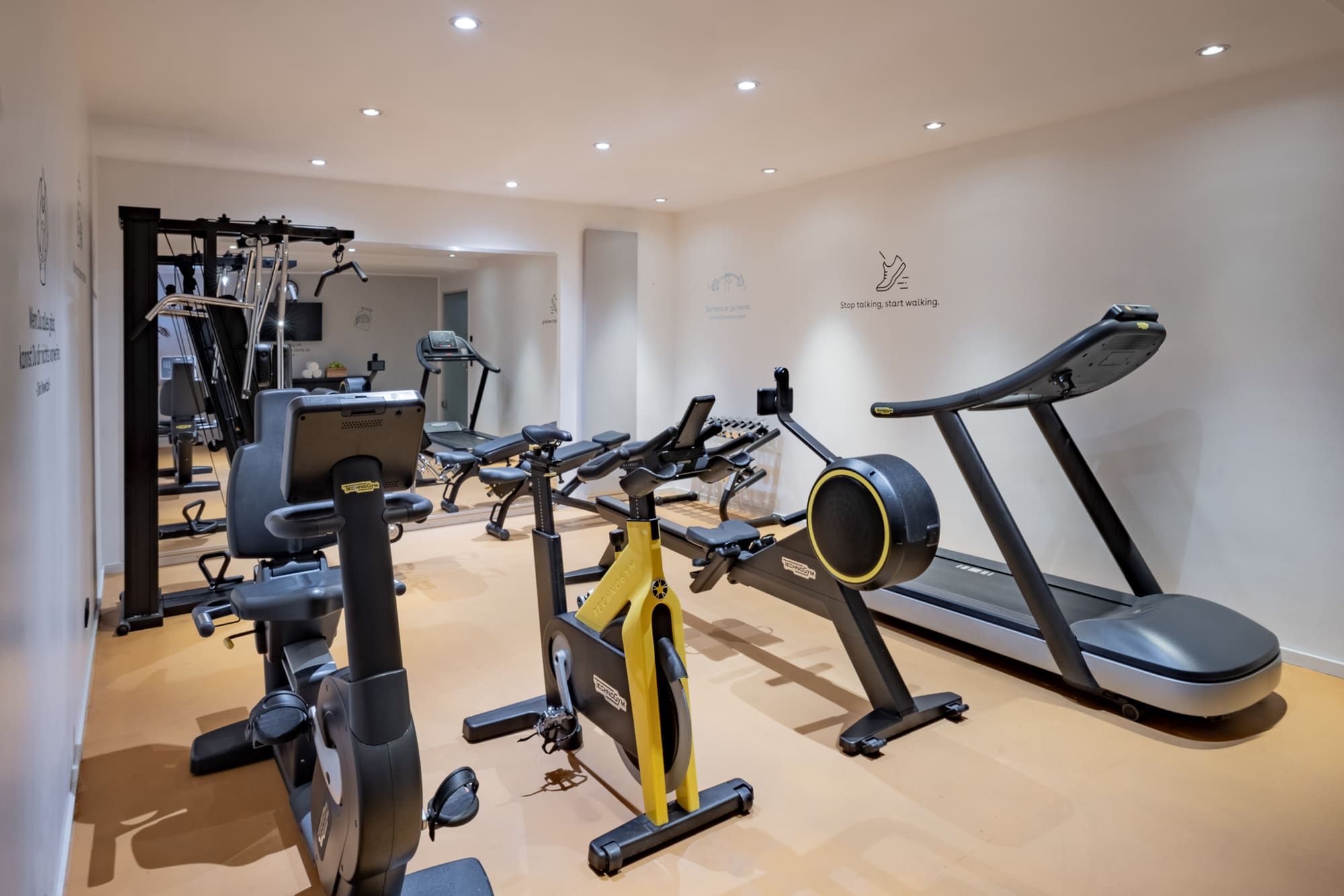 a room with exercise equipment