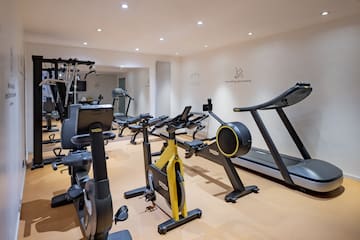 a room with exercise equipment