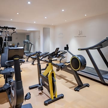 a room with exercise equipment