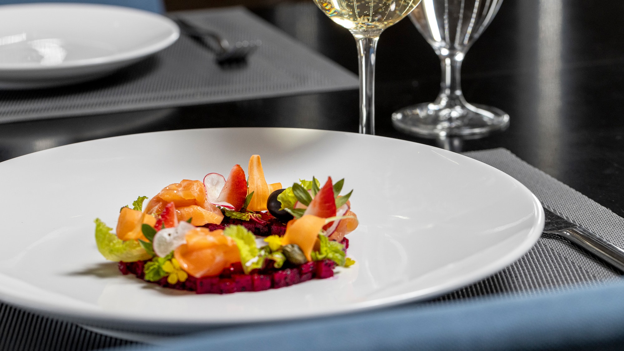 a plate of food on a table