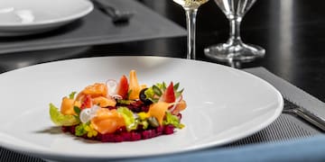 a plate of food on a table