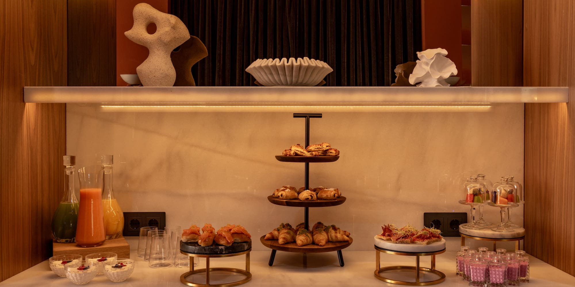 a table with food on it