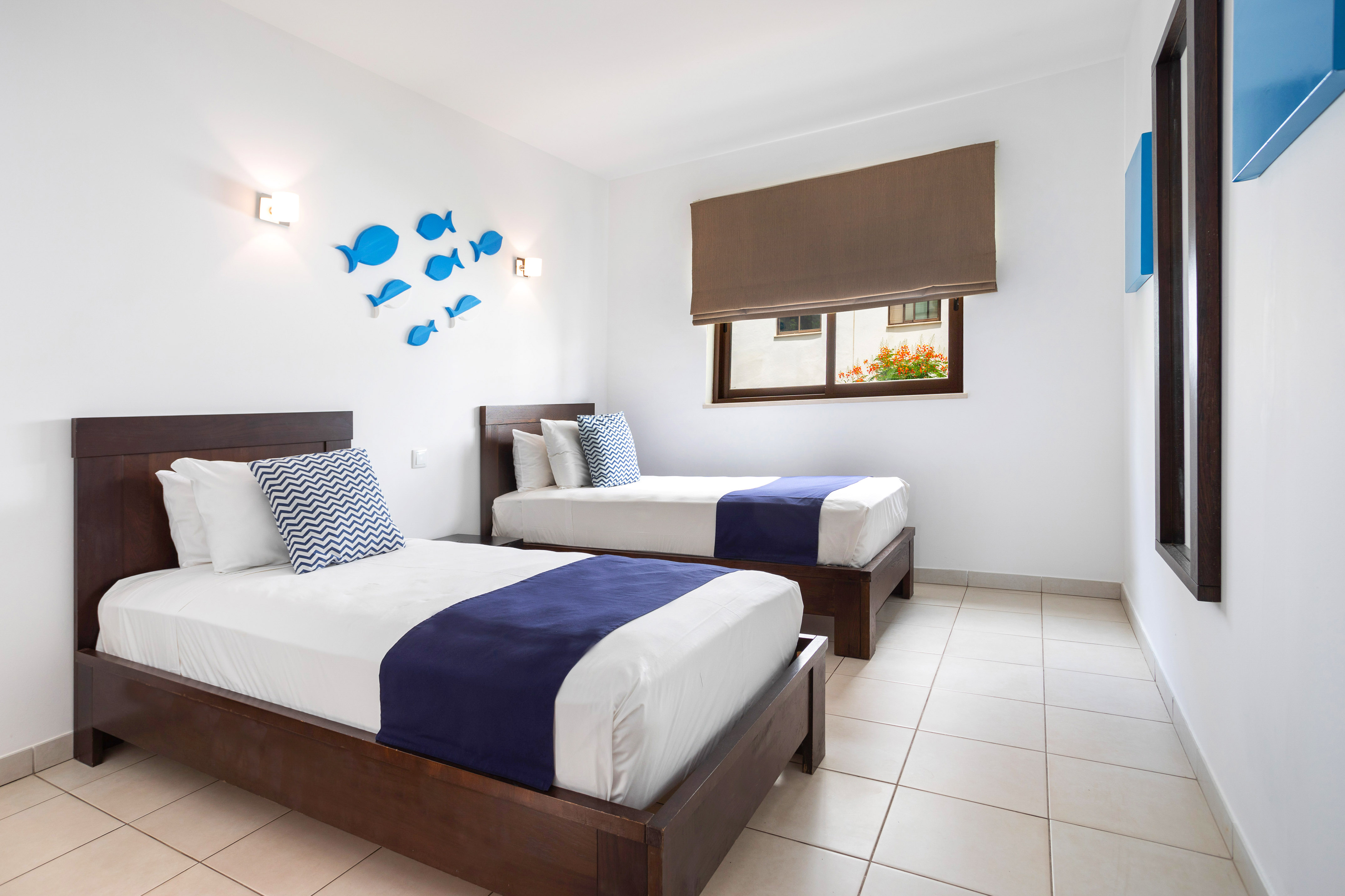 two beds in a room