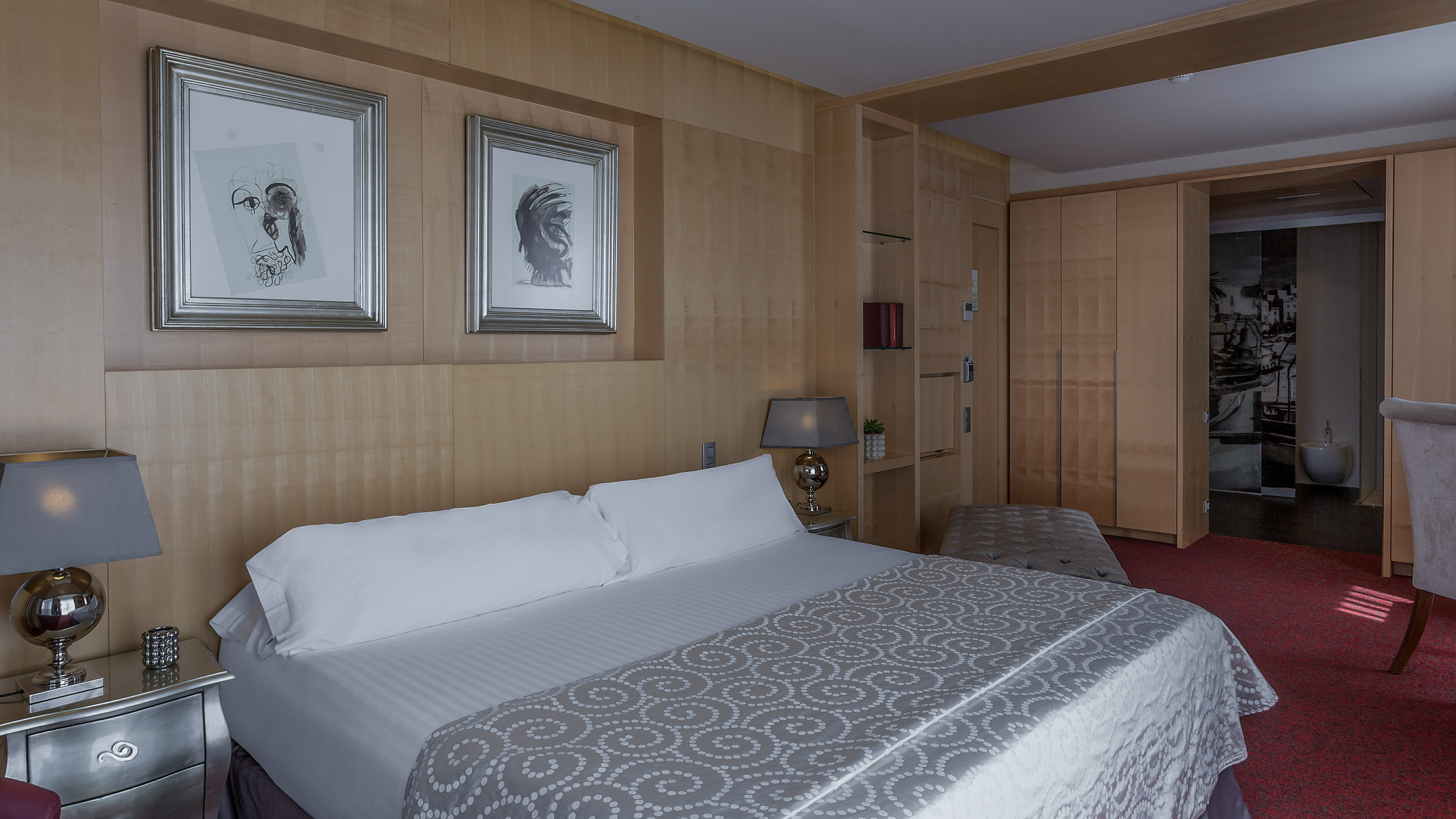 a bed in a room